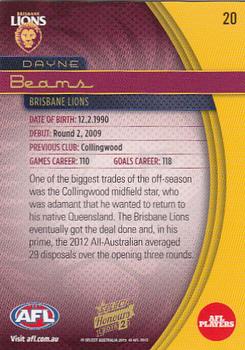 2015 Select AFL Honours Series 2 #20 Dayne Beams Back
